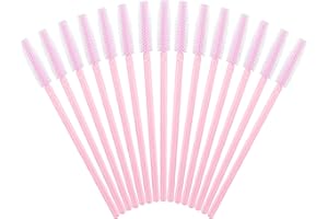GCQQ Beauty 50PCS Silicone Mascara Wands Disposable Eyelash Eyebrow Spoolie Brush for Makeup Eyelash Extensions (Pink)