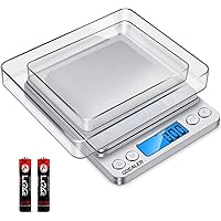 GDEALER Digital Kitchen Scale 3000g/0.1g Precise Food Scale Gram Scales Weight Food Coffee Scale,Silver