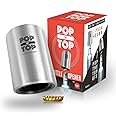 Pop-the-Top Beer Bottle Opener (Stainless): Automatic Bottle Cap Opener, Push Down Pop Off Bar Tool, Soda and Beer Cap Remove