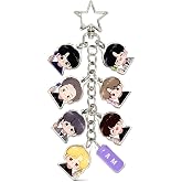 Hymonhon Cute Chibi Character Keychain Acrylic Charms Pendant for Women Backpack Tote Handbag Charm Decor Accessories