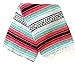 Del Mex Classic Mexican Blanket, Large Authentic Woven Falsa Throw (70