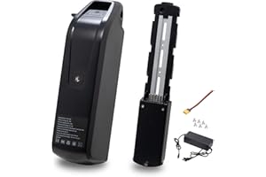 DaYaoEnne High-Capacity 36V/48V/52V Lithium-Ion Ebike Battery (10Ah/15Ah/20Ah) - Down Tube Design for 200W-2000W Motors, 5-Pin Connector, LED Indicator & Secure Lock,with Charger (36V20Ah-5Pin)