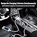 Unitek Quick Charge 2.0 Car Charger + 5-Port USB Hub, 60W USB Aluminum Smart Car Charger (1-Port QC2.0 + 4-Port 2.4A), With LED Display Voltage Meter and USB Extension Hub