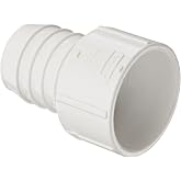 Spears 474 Series PVC Pipe Fitting, Adapter, Schedule 40, White, 1-1/2"Barbed x 1-1/2" Socket