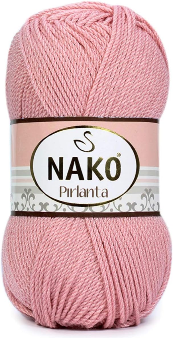 100% Micro Acrylic NAKO PIRLANTA Amigurumi Knitting Crochet Turkish Yarn Lot of 4 skeins 400gr 984 yds Color 5408 Powder