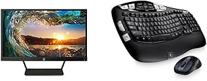 HP Pavilion 22cwa 21.5-inch IPS LED Backlit Monitor with Logitech MK550 Wireless Wave Keyboard and Mouse Combo bundle