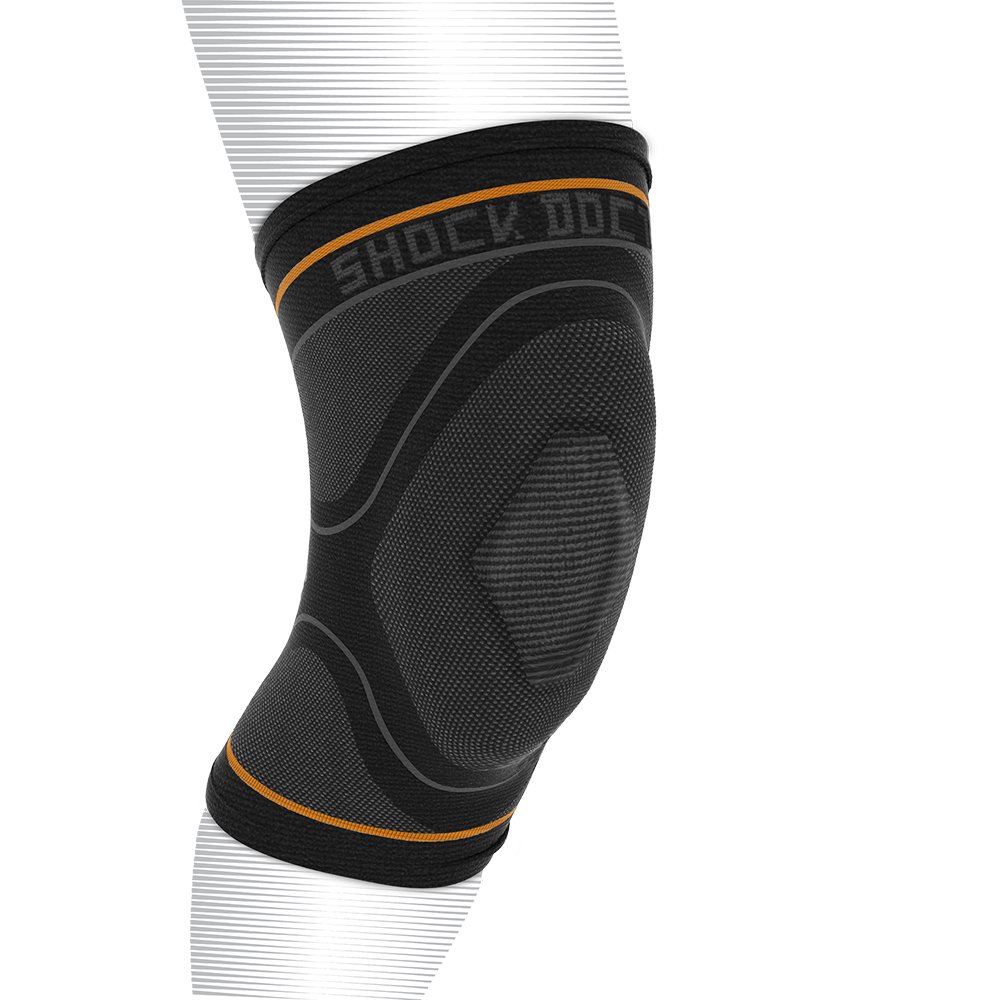 Shockdoctor Unisex's Compression Knit With Gel Support Knee Sleeve, Black/Grey, X-Large