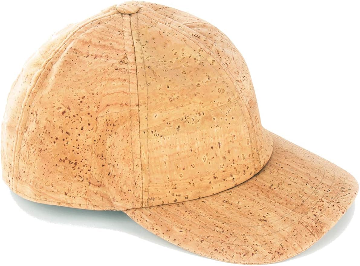 Cork Baseball Cap Stylish Cork Hat, Waterproof, Natural Brown (58cm