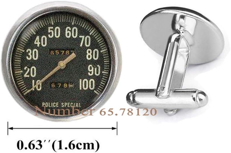 Yijianxhzao Speedometer Cuff Links/Cufflinks Jewelry,Fine Art Cufflinks Jewelry,Car Photo Jewelry Glass Cuff Links Gift,Car Speedometer,autometer Cufflinks,Gift Idea for Her,BV166
