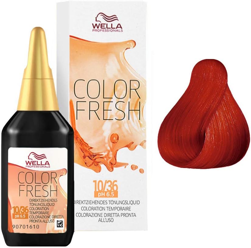 Wella Colour Fresh Semi-Permanent Hair Colour, No. 7/44 Medium Blonde Red Intensive, 75 ml