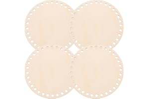 Tofficu 4pcs Crochet Basket Bottom, Wooden Basket Bottoms for Crochet Base, Crochet Moses Basket Kit, Crochet Bag Bottom for DIY Basket Craft Weaving Making Supplies