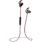 Phaiser BHS-730 Bluetooth Earbuds Runner Headset Sport Earphones with Mic and Lifetime Sweatproof Guarantee - Wireless Headphones for Running, Redheat