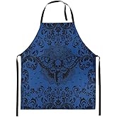 Erosebridal Halloween Moth Pattern Apron Cooking Gothic Chef Adjustable Apron Kitchen