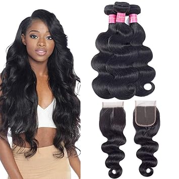 Amazon Com Geoyern 10a Grade Brazilian Body Wave 3 Bundles And