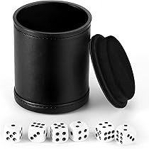 Hloyacc Felt Lined Dice Cup PU Leather Set, Quiet Shaker for Dice