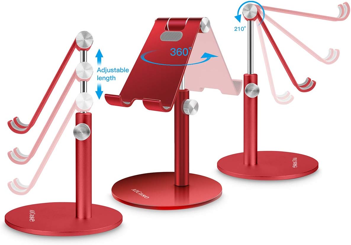 AICase Tablet/Phone Stand,Universal Adjustable Aluminum Desktop Stand,for New iPad 2018 Pro 10.5/9.7/12.9, Air mini 2 3 4 - Image 4