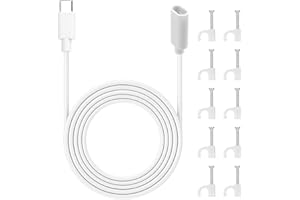 6m/20ft USB C Extension Cable, PVC & Copper Wire USB C Male to Female Extender Cord with Snap Clips Compatible with Pan-Tilt 