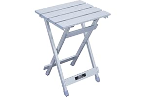 Quick Products QP-AFT91216 Aluminum Folding Side Table for RV's, Campsites and Indoor/Outdoor Use - 9.5" x 12" Tabletop with 16.5" Standing Height