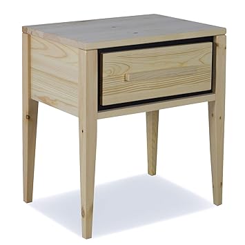 Homestyle4u 1865, Nachttisch Holz, Nachtschrank mit 1 Schublade, Kiefer, Natur