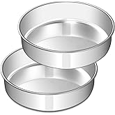 EWFEN 6 Inch Cake Pan Set of 2, Stainless Steel Round Layer Cake Baking Pans Tins, Non-Toxic & Healthy, Leak-proof & Easy Clean & Dishwasher Safe