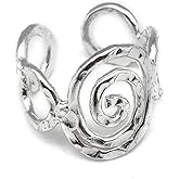 Anju Silver Plated Swirl Hena Adjustable Ring