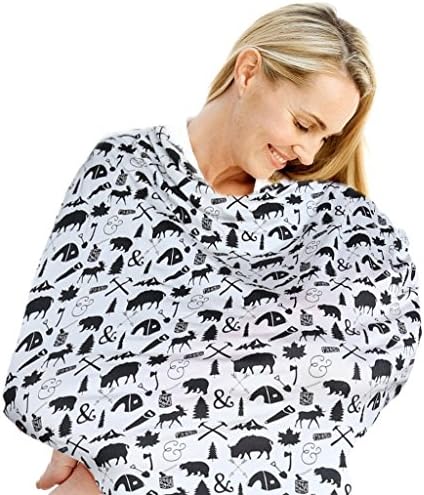 Baby Car Seat Canopy, Nursing Breastfeeding Cover Scarf, Baby Safety Baskets Sunshade Towel, Shopping Cart for Mother's Day Gift (Animal pattern)