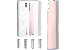 CARDOBIR Dermaplaning Tool for Face–Rechargeable Peach Fuzz & Eyebrow Trimmer with 4 Blades,Dead Skin Removal,Facial Hair Remover,All Skin Types