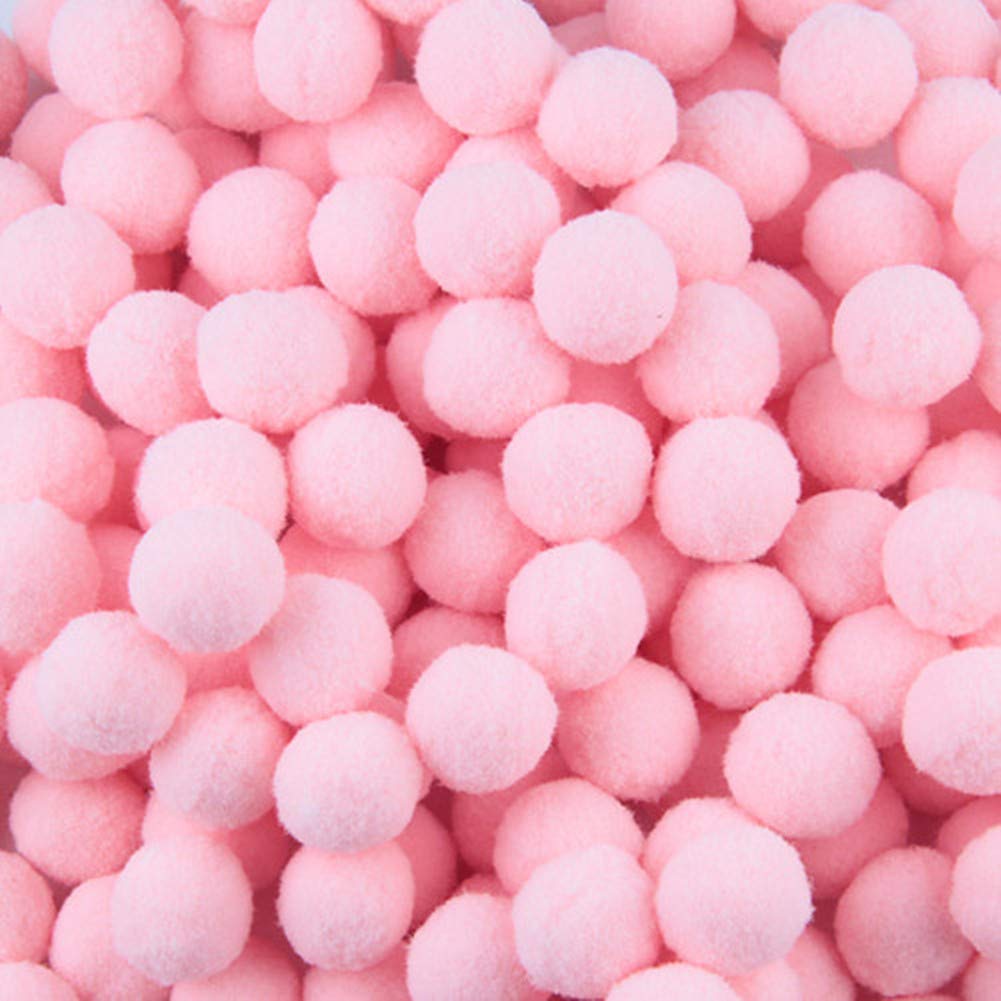 500 Pack Fluffy Pom Poms for Craft,High Density Pompoms Balls for DIY Crafts Jewelry Making Hair Accessories Clothing Hat Embellishment 25mm,Pink
