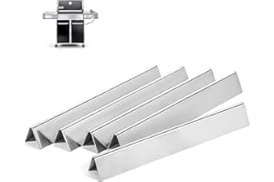 DELSbbq 24.5 inch Stainless Steel Flavorizer Bars Replacement for Weber 7540 7539, Fits for Weber Genesis 300 Series, E310, E320, S310, S320 (with Side Control Panel), Set of 5