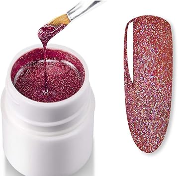 Allegorly Vernis Semi Permanent Paillette Uv Lot Foncé Rouge