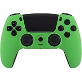 Crazy Controllerz Custom Wireless Controller for PS5 with Z-Touch&trade; Seamless Soft Touch Front Shell and Z-Grip&trade; Comfort Zones - Neon Green