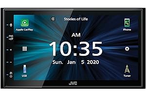 JVC KW-M560BT Apple CarPlay Android Auto Multimedia Player w/ 6.8" Capacitive Touchscreen, Bluetooth Audio and Hands Free Calling, MP3 Player, Double DIN, 13-Band EQ, SiriusXM, AM/FM Car Radio