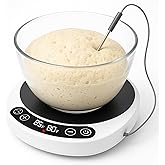 Risecret Pro 2026 Larger Sourdough Starter And Dough Warmer– Upgraded with Real-Time Dough Probe, Dual-Temp Display, 70-110°F Precision Control, 24H Timer Game Changer For Home Bakers White Wood
