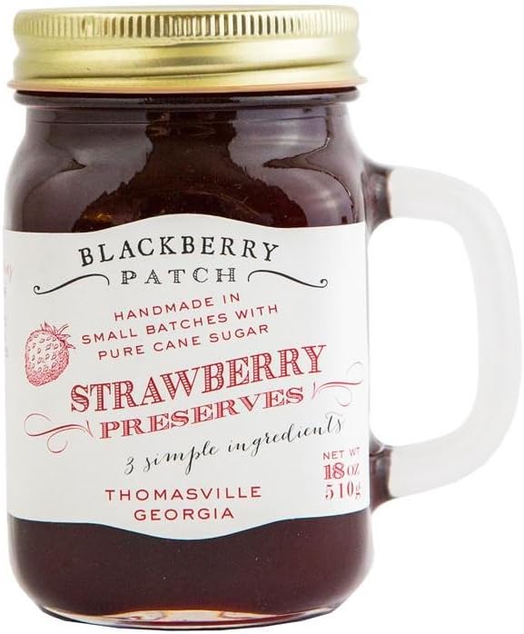 Blackberry Patch Handled Mug All Natural Fruit Preserves (Strawberry, 18 Ounce)