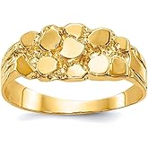 14k Yellow Gold Solid Polished Nugget Ring Size 6 Ring for Women