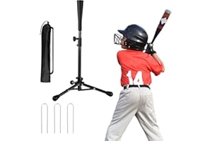Wiseek Kids Baseball Tee, 20.87 to 31.29 Inches Batting Tees for Baseball with Carry Bag, Portable Stable Baseball Tees for Hitting, Tripod Tanner Tee for Baseball Practice Stand Aged 3-8 Years