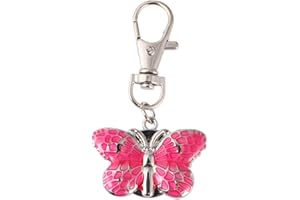 HEMOBLLO Keychain Pocket Watch - Clip-on Watch Portable Keychain Watch Butterfly Hanging Pocket Watch Quartz Pocket Watch