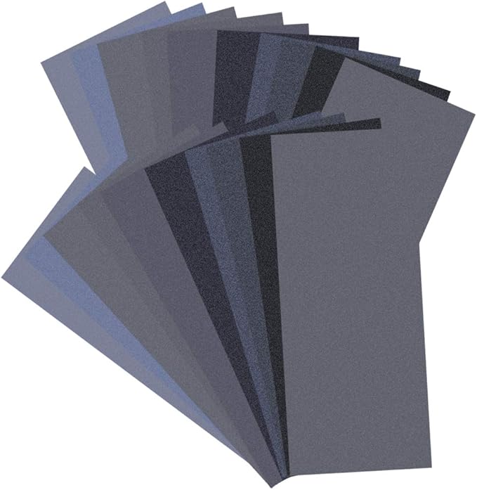 20 Pcs Fine Sandpaper Assorted Grit Sandpaper Wet and Dry Waterproof