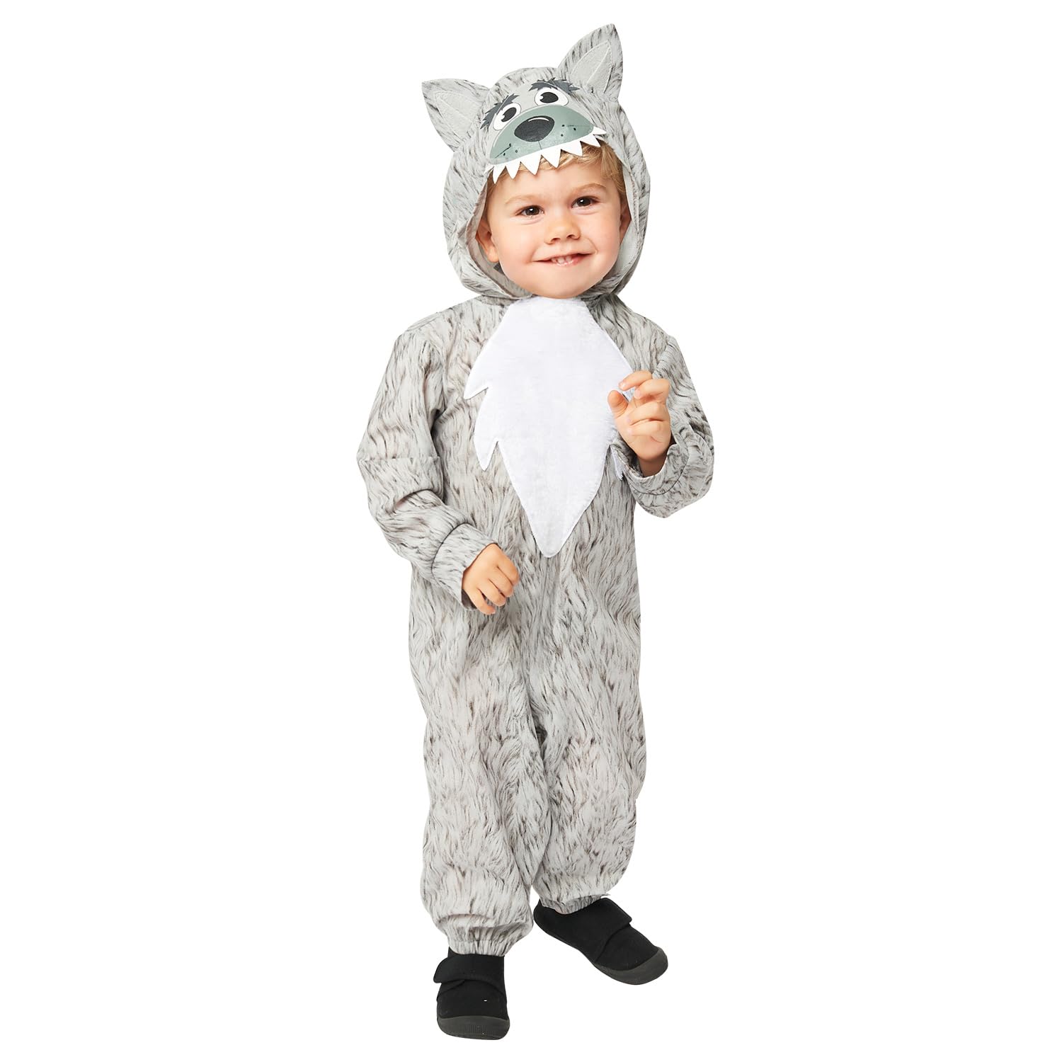 Amscan 9916811 - Baby World Book Day Wolf Hooded Jumpsuit Fancy Dress Costume Age: 18-24m