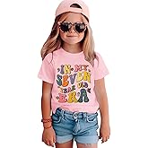 BOUTIKOME in My One-Seven Years Old Era Birthday Shirts Toddler Baby Girls T-Shirt Tees Party Outfits Short Sleeve Tops