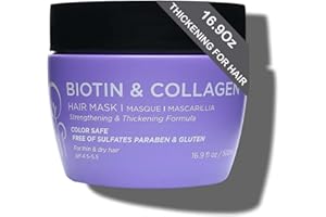 L LUSETA Luseta Biotin Collagen Hair Mask for Dry & Damaged Hair 16.9 Oz, Strengthening & Thickening Treatment for Hair Growth, Deep Conditioning Hair Treatment