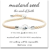 72ore Mustard Seed Bracelet Faith Jewelry Inspirational Gifts for Women Mustard Seed Jewelry Mountain and Sea Touch Bracelets Motivational Gift