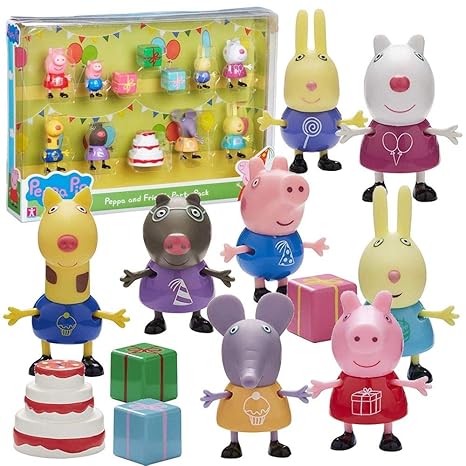 Character World Party Pack | Spiel Figuren Set | Peppa Wutz | Peppa Pig | 12-teilig