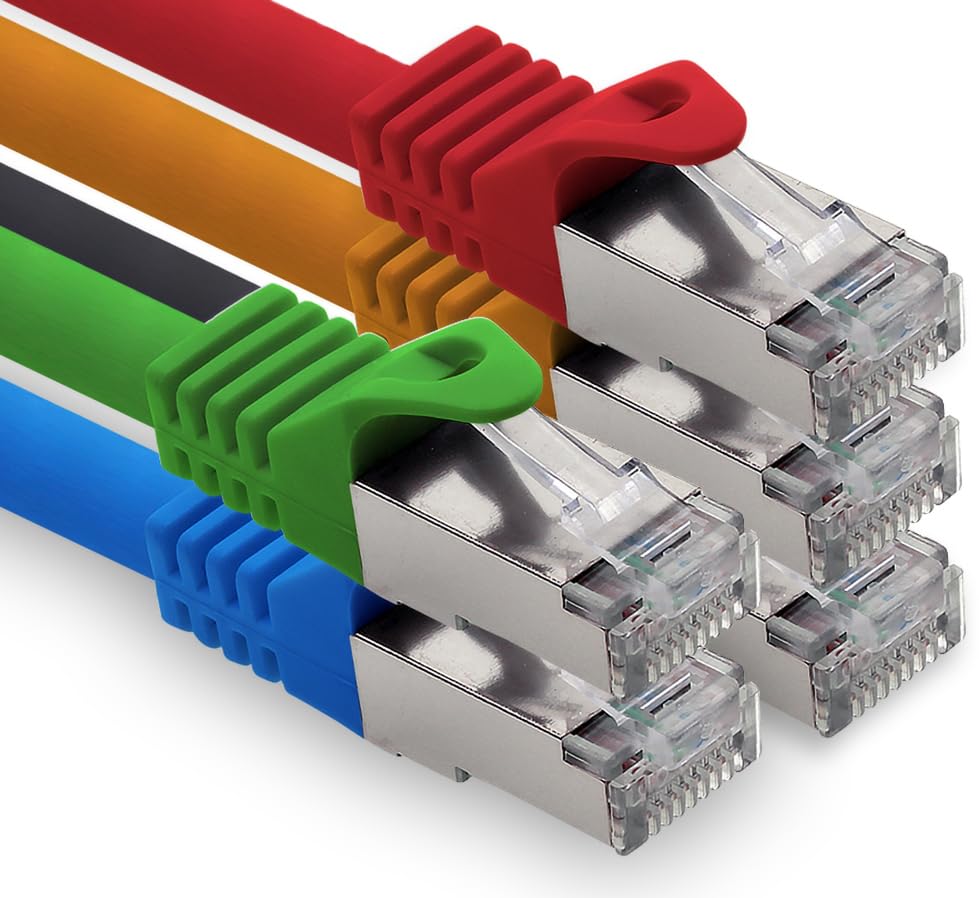 freiwerk 2.0m - 5 colors 02 CAT.7 network cable Lan Ethernet patch cable S-FTP LSZH PIMF 10GB s RJ45 plug Cat6a