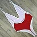 CROSS1946 Sexy Womens Monokini Deep V One Piece Backless Cheeky Swimwear Semi Thong Bikini Red Small
