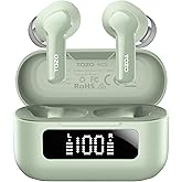 TOZO Hybrid Active Noise Cancelling Wireless Earbuds with 6 Mics AI Clear Call Ear Buds 68H Playtime with LED Display 32 Preset EQs via APP Bluetooth 5.3 IPX8 Waterproof in Ear Headphones