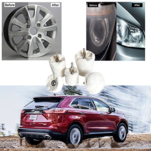 Medoon Polishing Pad Buffing Wheel Kit White Flannelette 5 Pack, Polisher Tools Fit for Metal Aluminum Stainless Steel Chrome Wood Plastic Ceramic Glass Woods Fabric Cotton Machine Jewelry etc - Thumbnail 3