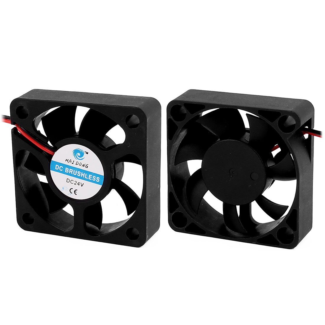 uxcell a16032500ux0888 2DC 24V 0.06A 5x5x1.5cm 2-Wire 7 Vanes Black Case Cooling Fan for PC Case Cooler, 1.97" Width, 1.97" Length 2PCS