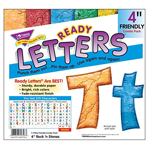 Trend Enterprises Rock 'N Stones Friendly Combo Ready Letters (226 Piece), 4"