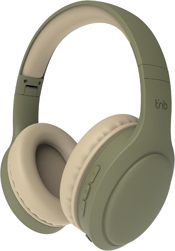 Tonality, Auriculares inalámbricos Plegables con reducción de Ruido pasivo, con conexión Bluetooth, Sonido estéreo con micrófono Incorporado, duración de hasta 30 Horas – Verde